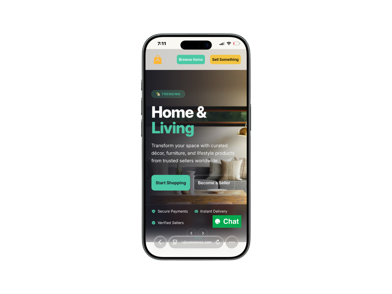 FujiCommerce landing page app